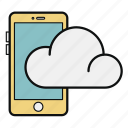 cloud, iphone, mobile, phone, smartphone, sync, communication