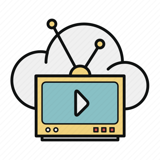 Cloud, cloud broadcast, retro tv, tv, data, storage icon - Download on Iconfinder