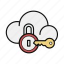 cloud, key, lock, private cloud, protection, secure, storage