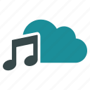 audio, cloud, multimedia, music notes, musical note, notation, play sound 