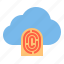 cloud, fingerprint, storage, technology 