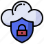 cloud, lock, password, protection, safety, security 