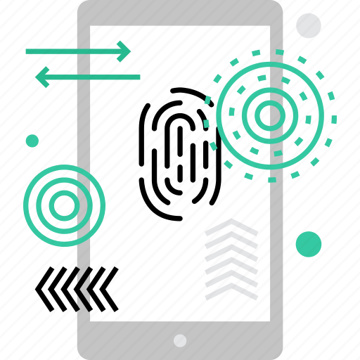 Fingerprint, id, identification, lock, mobile, smartphone, touchscreen icon - Download on Iconfinder