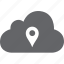 cloud, direction, pin, place, pointer, position 