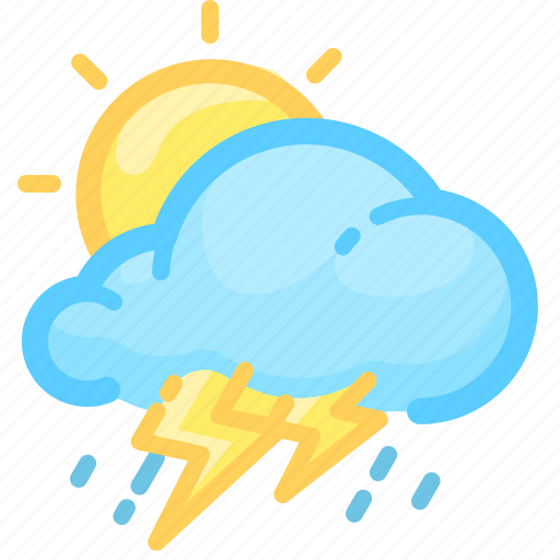 Cloud, forecast, rain, rainy, sun, thunderstorm, weather icon - Download on Iconfinder