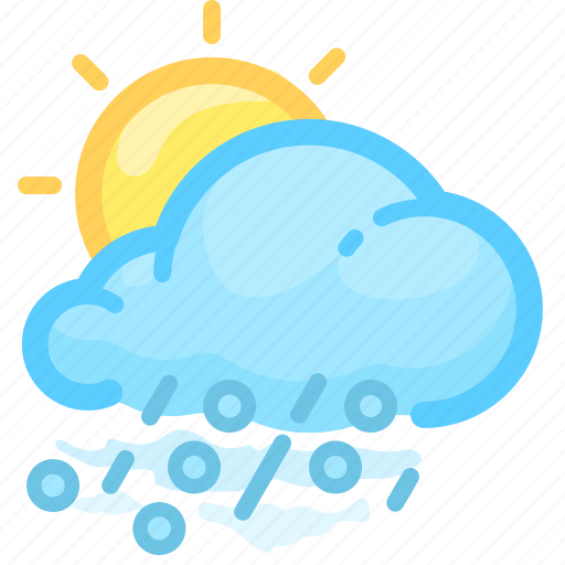 Cloud, forecast, hail, rain, rainy, sun, weather icon - Download on Iconfinder