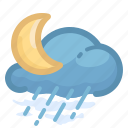 cloud, cloudy, forecast, moon, rain, rainy, weather