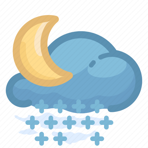 Cloud, forecast, moon, night, shower, snow, weather icon - Download on Iconfinder