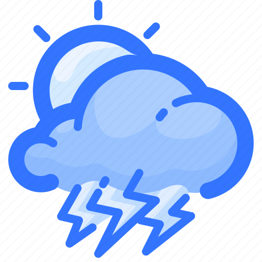 Cloud, day, forecast, sun, thunderstorm, weather icon - Download on Iconfinder