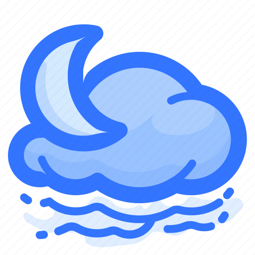 Cloud, cloudy, fogg, foggy, forecast, moon, weather icon - Download on Iconfinder