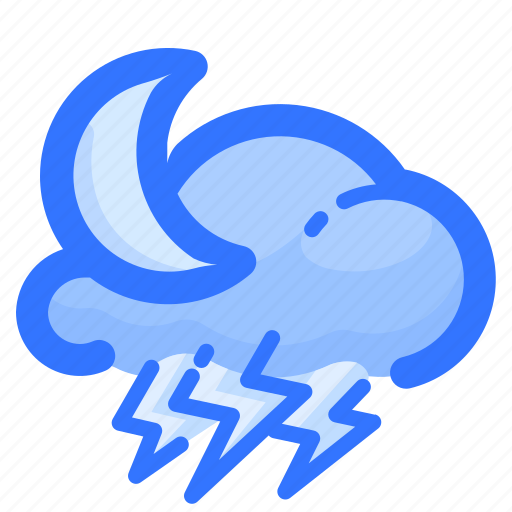 Cloud, forecast, moon, night, thunderstorm, weather icon - Download on Iconfinder