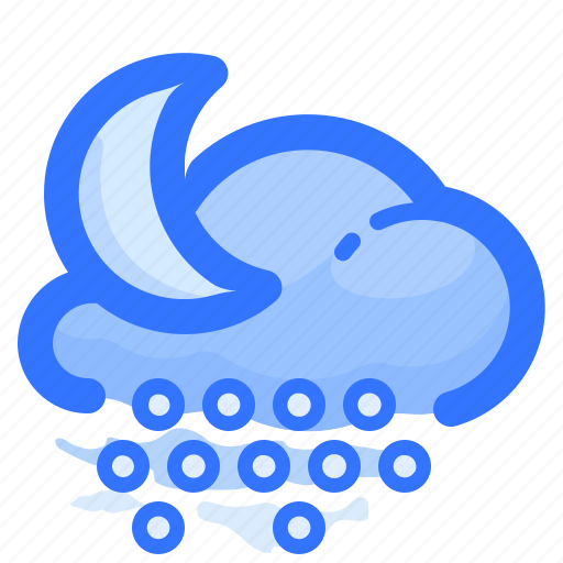 Cloud, forecast, hail, moon, night, shower, weather icon - Download on Iconfinder