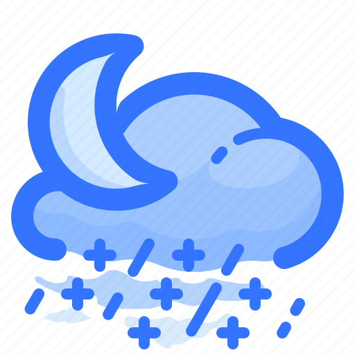 Forecast, moon, rain, rainy, shower, snow, weather icon - Download on Iconfinder