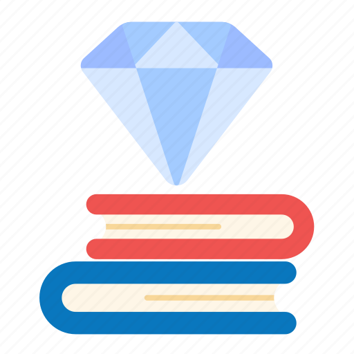 Book, knowledge, diamond, premium, teaching icon - Download on Iconfinder