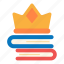 book, crown, premium, knowledge, teaching 