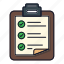 checklist, document, choice, clipboard, notebook 