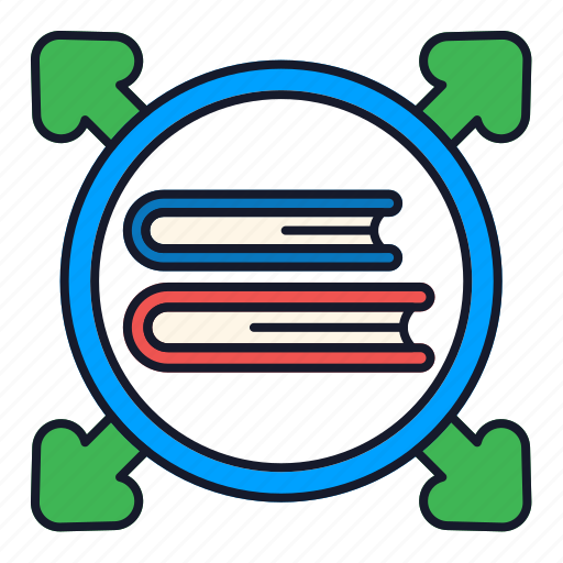 Book, coaching, center, arrow, navigation icon - Download on Iconfinder