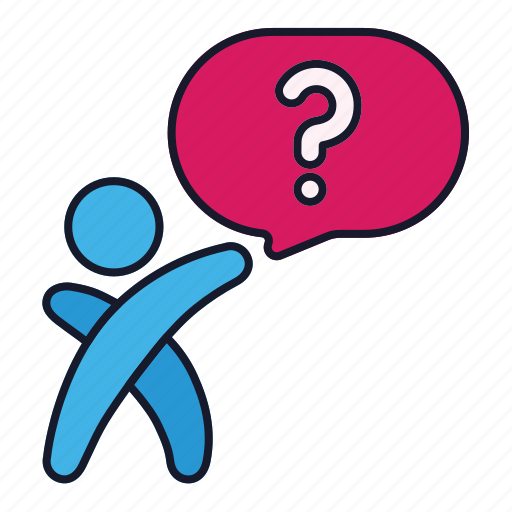 Single, man, question, ask, mentoring icon - Download on Iconfinder