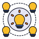 bulb, creative, idea, connection, networking