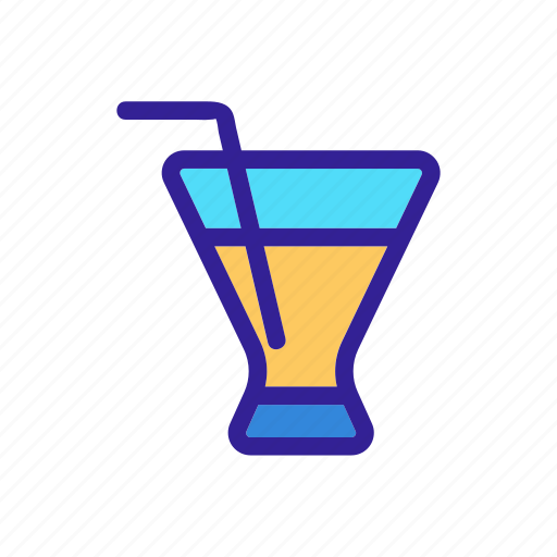 Alcohol, cocktail, glass, liquid, straw icon - Download on Iconfinder