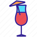 alcohol, cocktail, glass, tropical, umbrella
