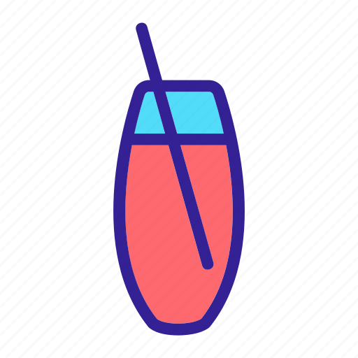 Cocktail, glass, juice, straw, tropical icon - Download on Iconfinder