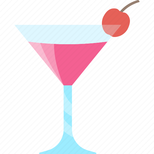 Cherry, coctails, drink, glass, tubular icon - Download on Iconfinder