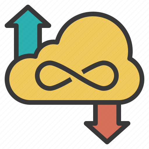 Cloud, data, download, infinity, storage, unlimited, upload icon - Download on Iconfinder