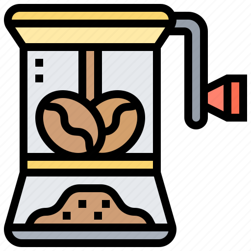 Beans, coffee, grinder, grounded, mill icon - Download on Iconfinder