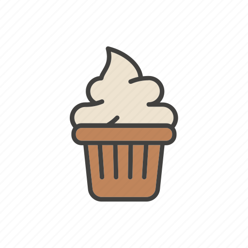 Cake, coffee, dessert, line, thin icon - Download on Iconfinder