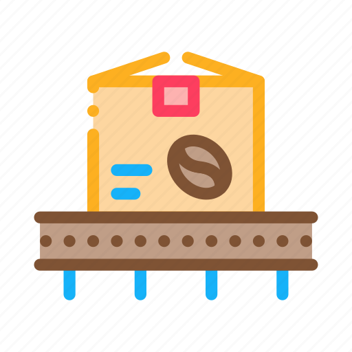 Coffee, conveyor, delivery, factory, production, roasted, truck icon - Download on Iconfinder
