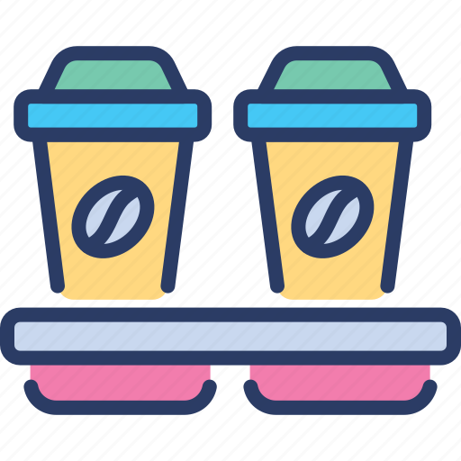 Coffee, cup, disposable, holder, mug, picker, tray icon - Download on Iconfinder