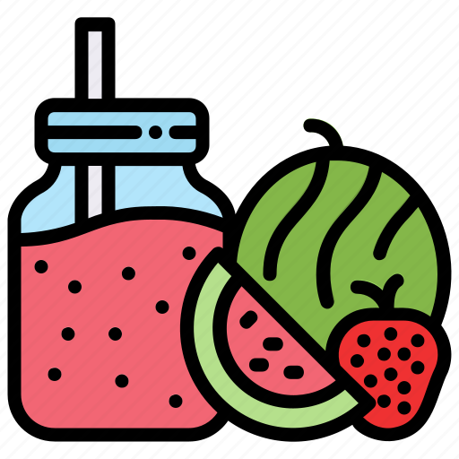 Cup, juice, glass, smoothie, jar, watermelon, strawberry icon - Download on Iconfinder