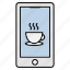 coffee, phone, smartphone, cellular, mobile phone 
