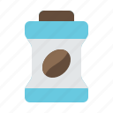 coffee, jar, storage, beans, container, glass