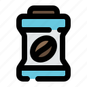 coffee, jar, storage, beans, container, glass