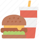 burger, drink, fast, food