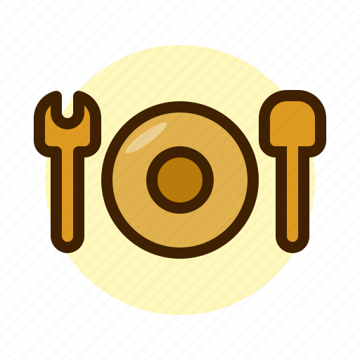 Cafe, coffee, fork, plate, set, shop, spoon icon - Download on Iconfinder