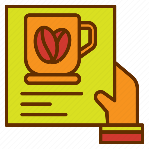 Bill, coffee, hand, list, menu icon - Download on Iconfinder