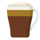 cappuccino, coffee, cup, clear, milk, foam, layer, handle, hot