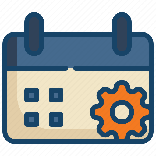 Calendar, date, setting, cog, gear, wheel icon - Download on Iconfinder