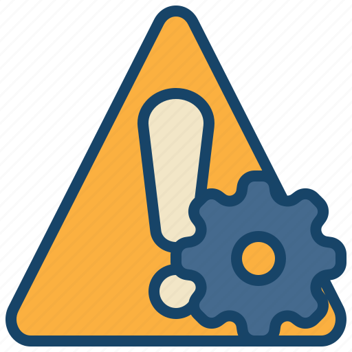 Exclamation, warning, caution, setting, cog, gear, wheel icon - Download on Iconfinder