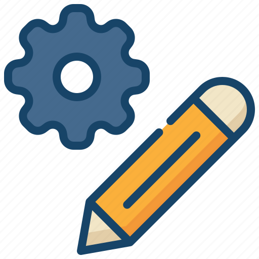 Pencil, draw, write, setting, cog, gear, wheel icon - Download on Iconfinder