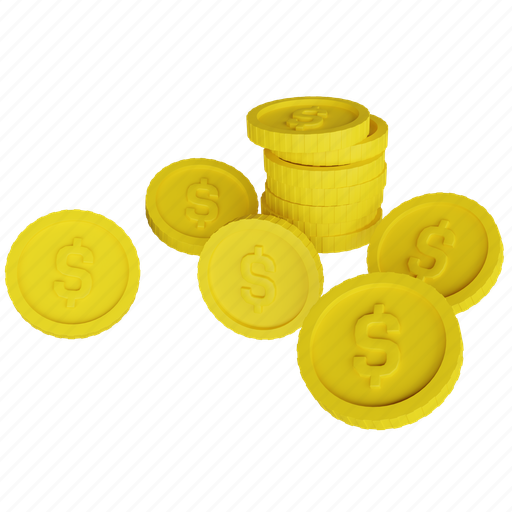 Coin, business, money, finance, render, currency, cash 3D illustration - Download on Iconfinder