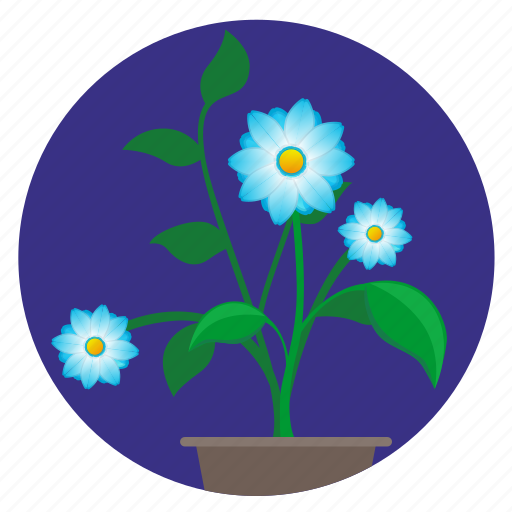 Blue, bud, flower, home, plant, round icon - Download on Iconfinder
