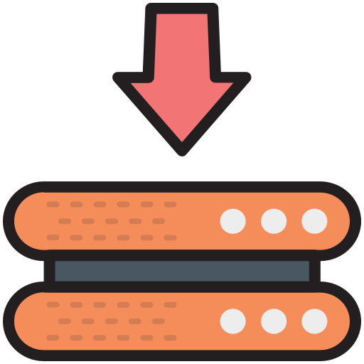 Database, downloading arrow, internet server, server downloading, server rack icon - Download on Iconfinder