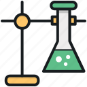flask, flask stand, lab experiment, lab research, laboratory