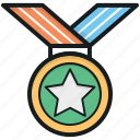 achievement, medal, position medal, prize, reward 
