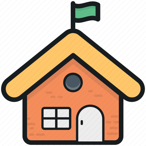 Building, cottage, hut, primary school, school icon - Download on Iconfinder