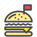 burger, fastfood, flag, food, hamburger, meal